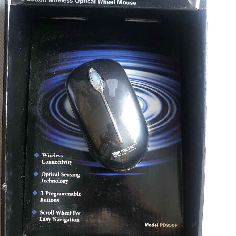 Micros Wireless Optical Wheel Mouse - Black new, box never opened
